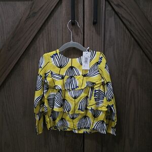 Catimini Yellow and Black Graphic Top
